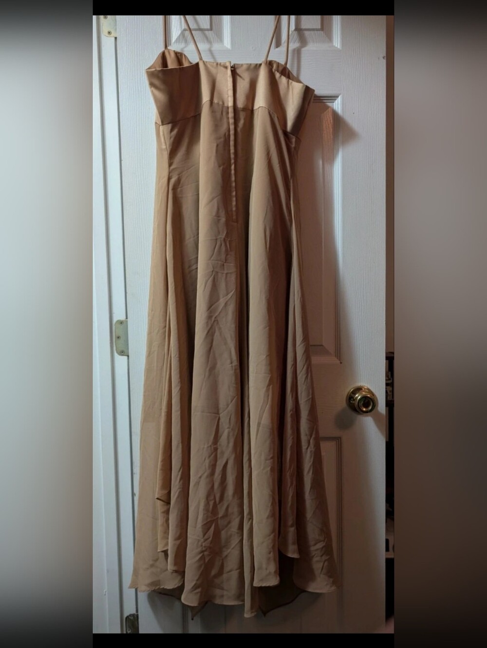 Alfred Angelo Harvest Gold High Low Chiffon Bridesmaid Dress Formal Evening Gown - Picture 3 of 10